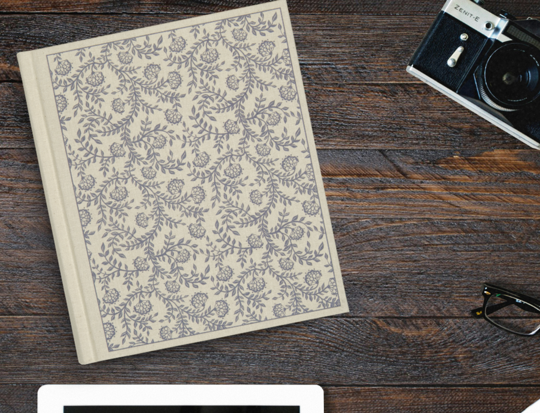 ESV Journaling Bible, Cream, Hardback, Floral Design, Wide Margins