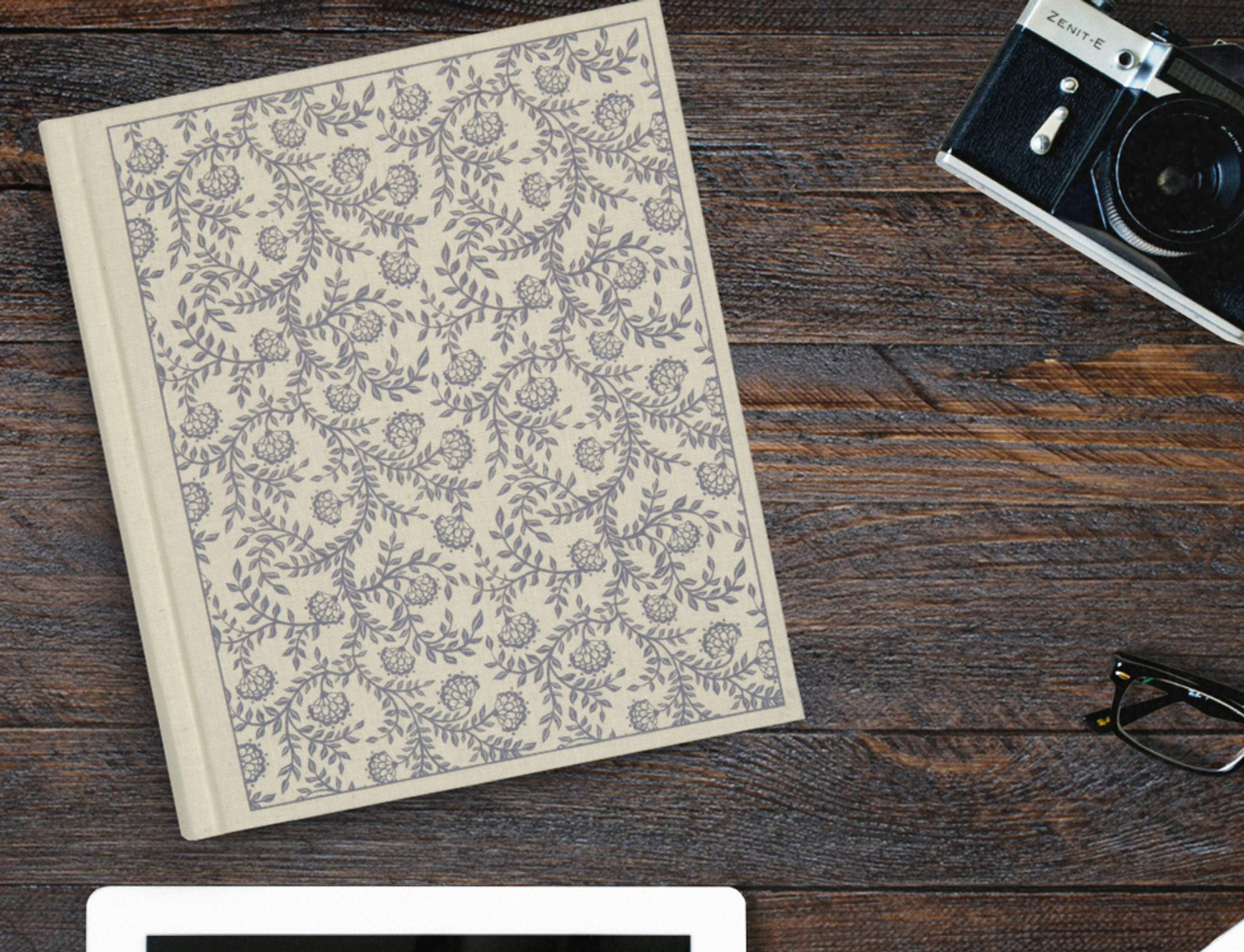 ESV Journaling Bible, Cream, Hardback, Floral Design, Wide Margins