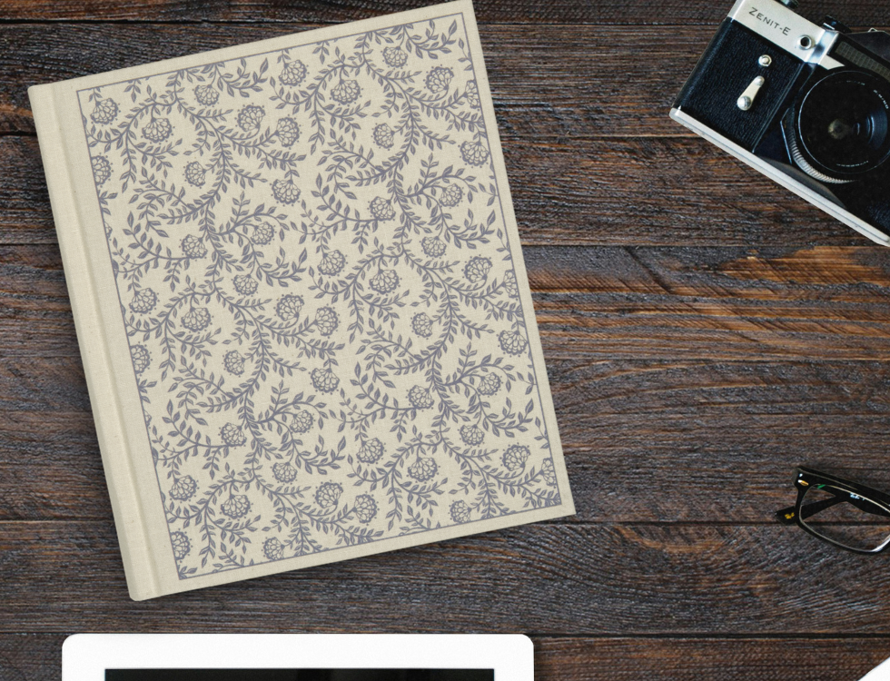 ESV Journaling Bible, Cream, Hardback, Floral Design, Wide Margins