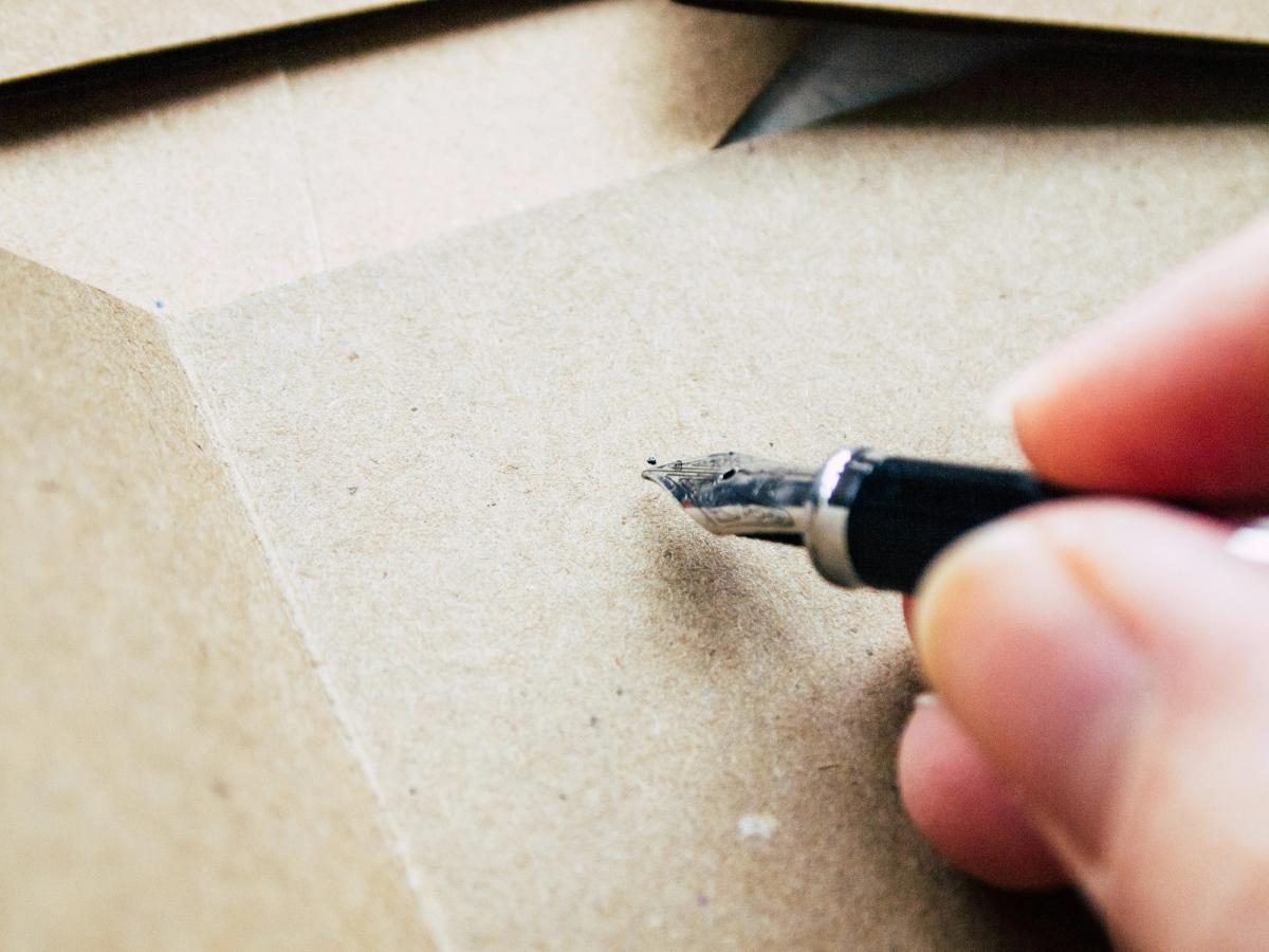 Writing a message inside of a card