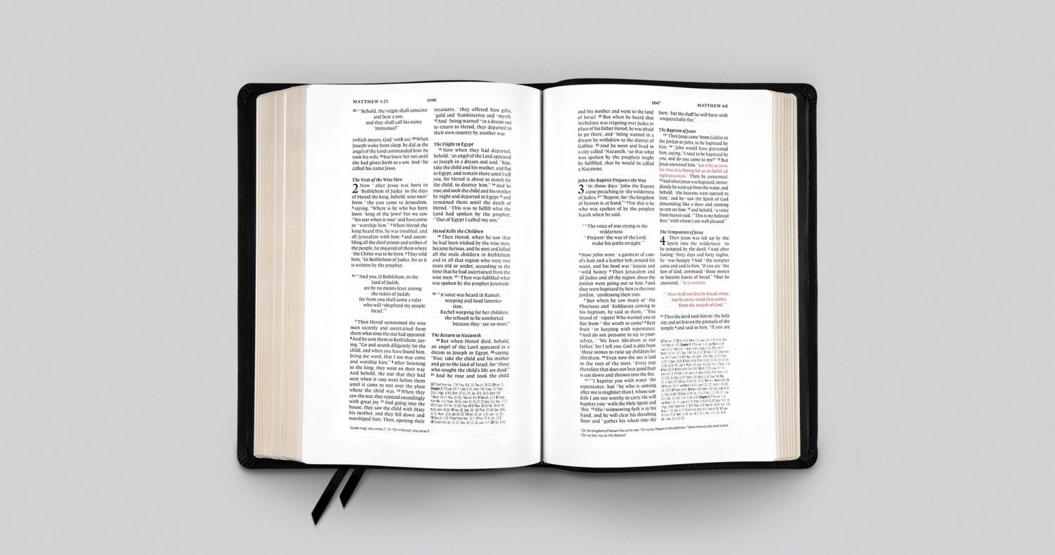 ESV Wide Margin Bible Open Page