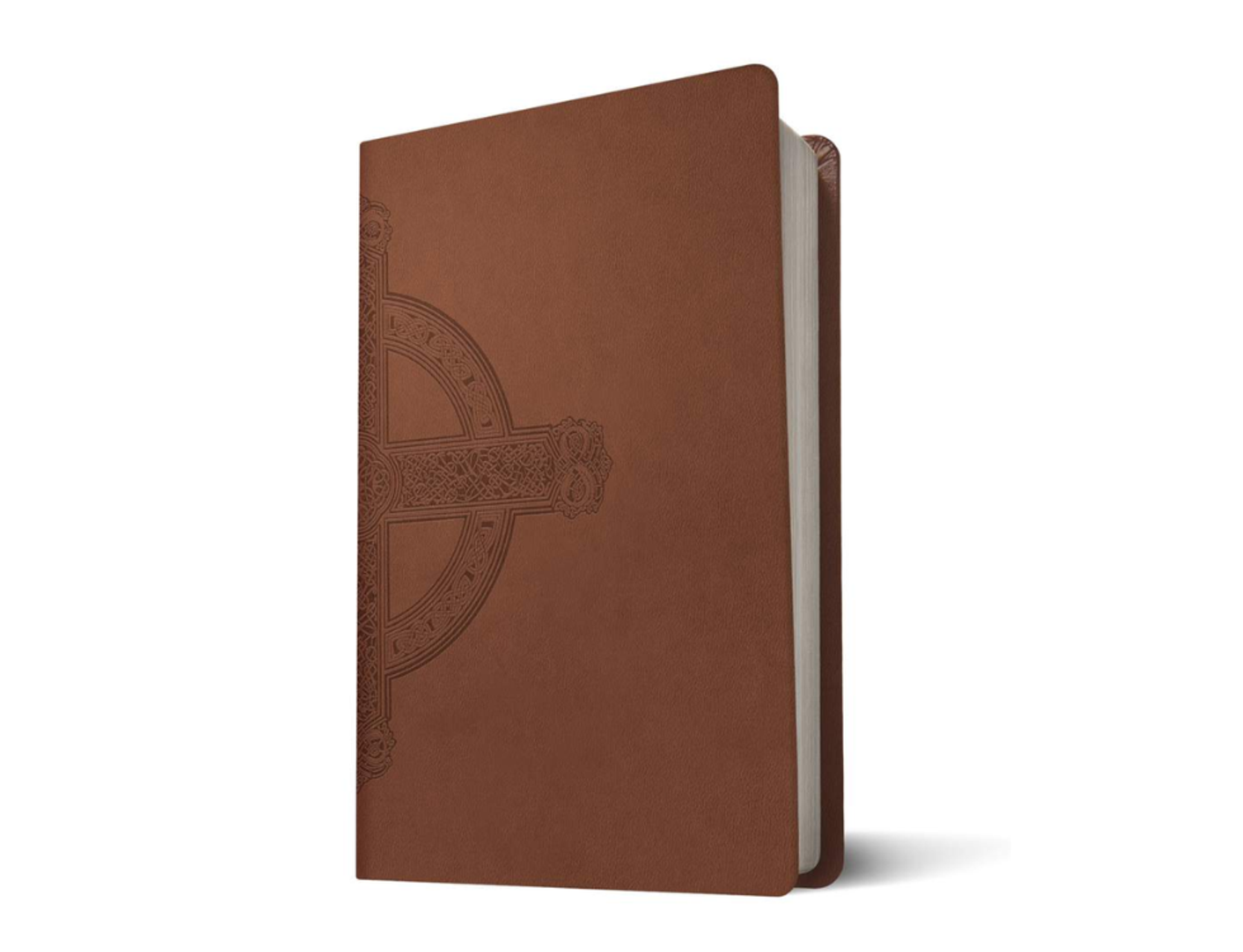 NLT Large Print Premium Value Thinline Bible, Filament Enabled (LeatherLike, Brown Celtic Cross)