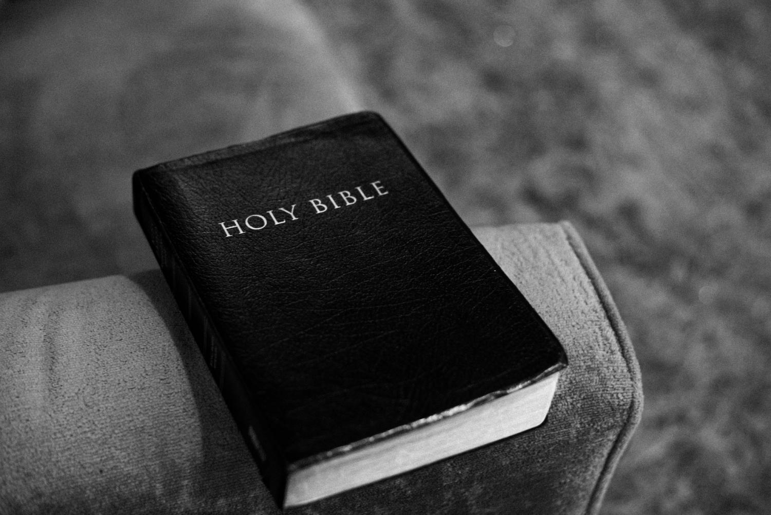 A Holy Bible in black and white