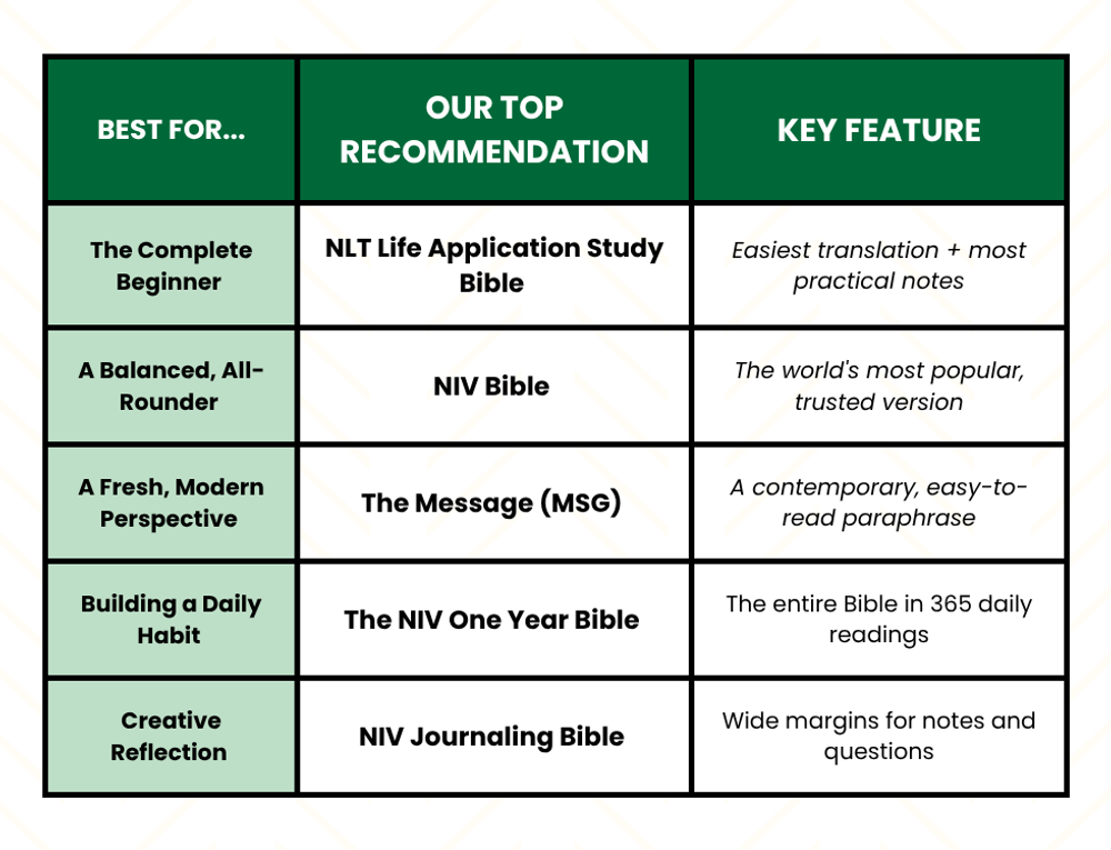 At a Glance: The Best Bibles for Your New Faith Journey