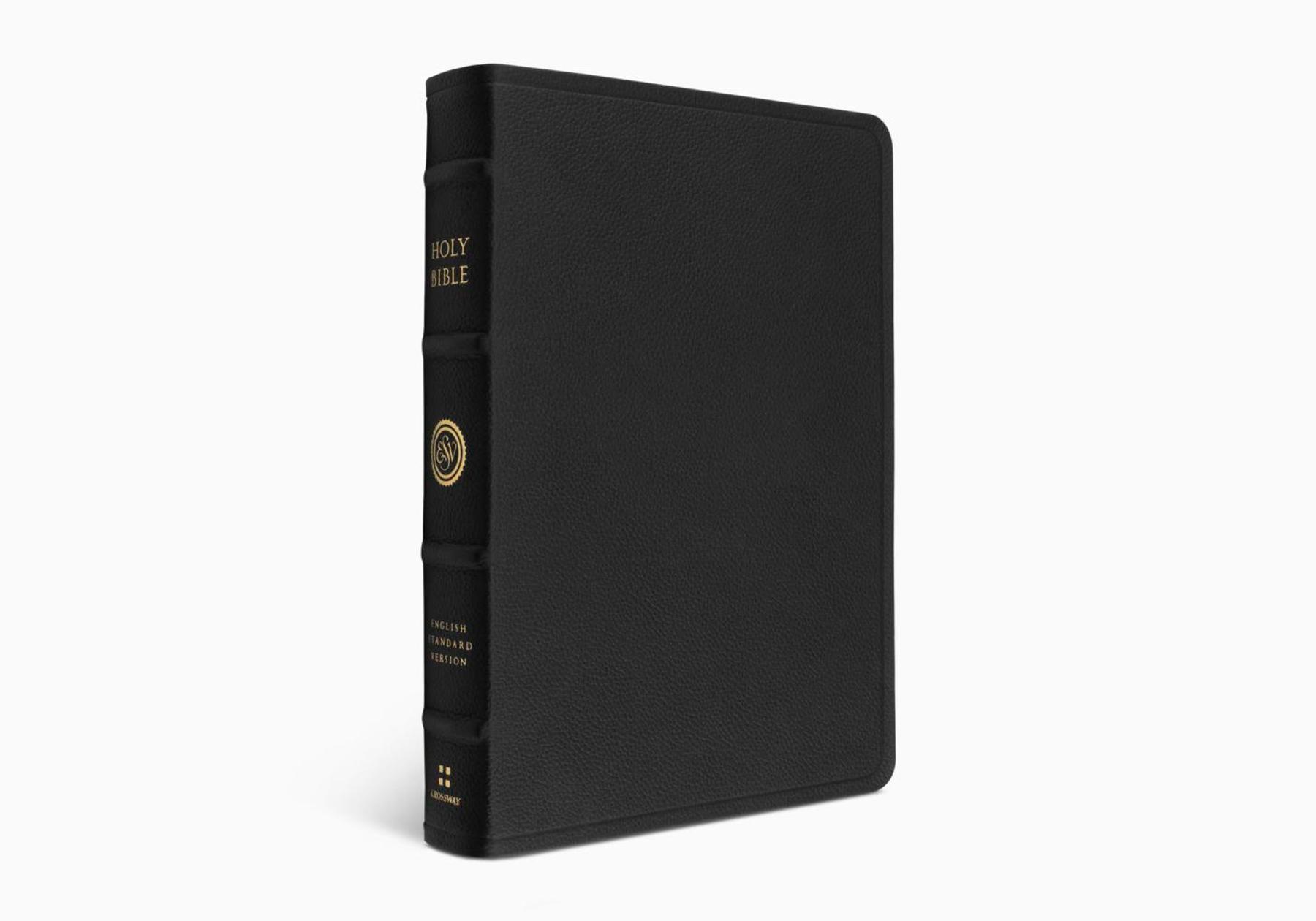 ESV Wide Margin Reference Bible Top Grain Leather, Black