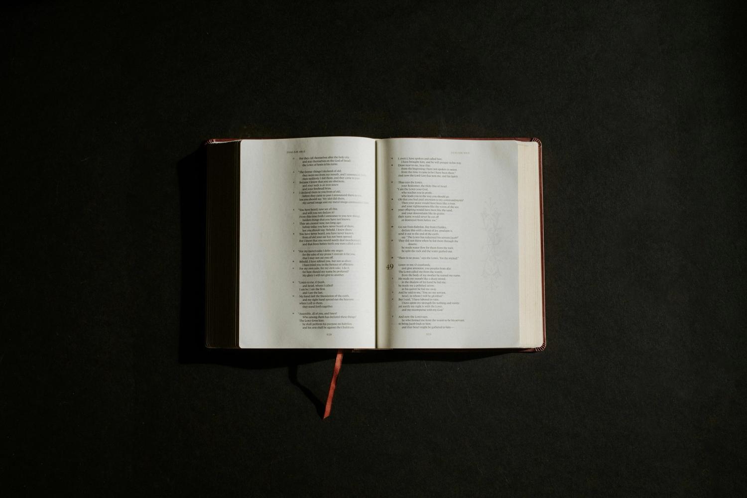 An open Bible
