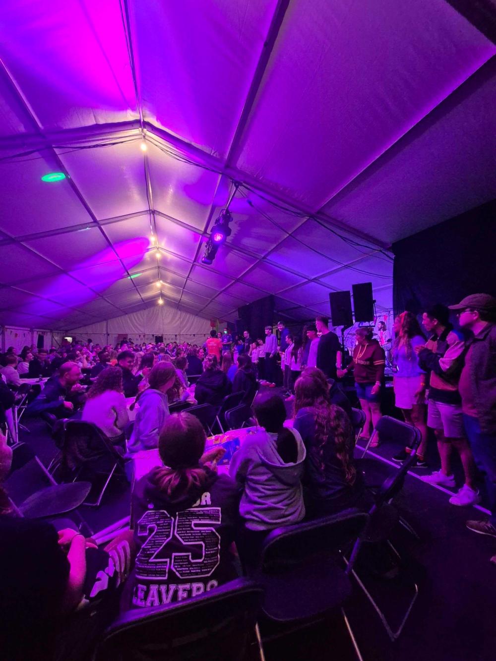 Inside the tent at Wildfires 2025