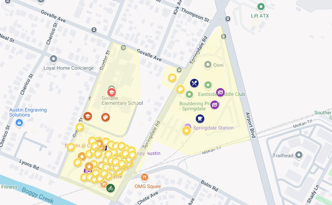 Map of the Govalle Neighborhood