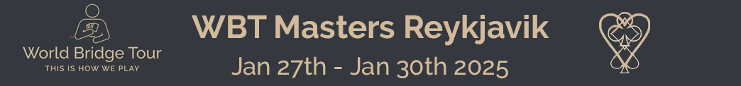 WBT Masters Reykjavik banner image, from 27th of January to 30th of January 2025. Click here to go to the event website.