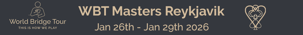 WBT Masters Reykjavik banner image, from 26th of January to 29th of January 2026. Click here to go to the event website.