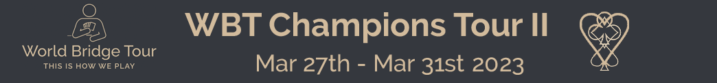 WBT Champions Tour II 2023 results - click the banner to access the results.