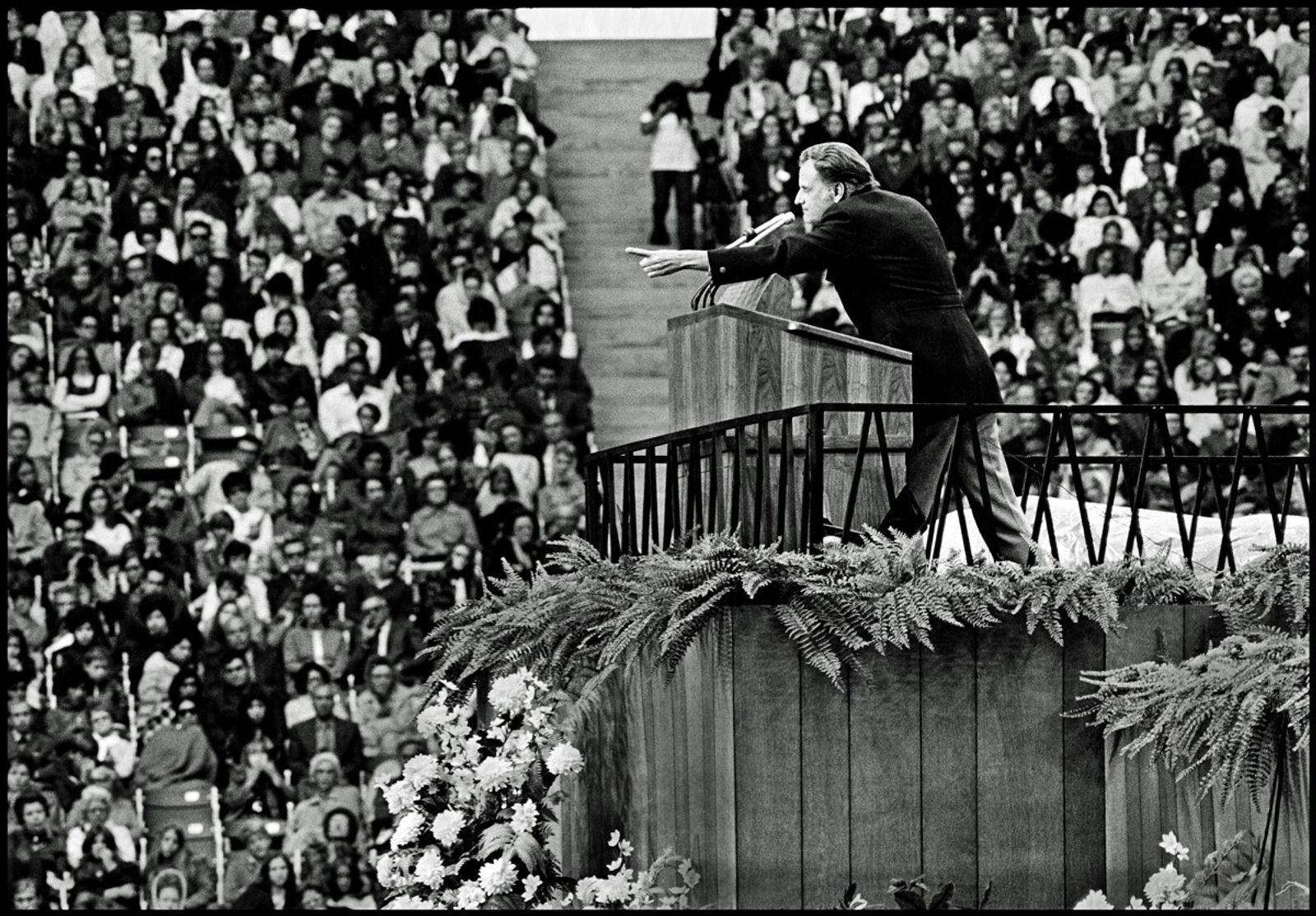The Rev. Billy Graham, Texas Stadium,  Irving Texas 1971