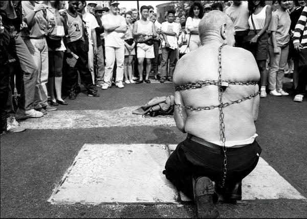 Escape Artist, Picadilly Circus, London, 1990