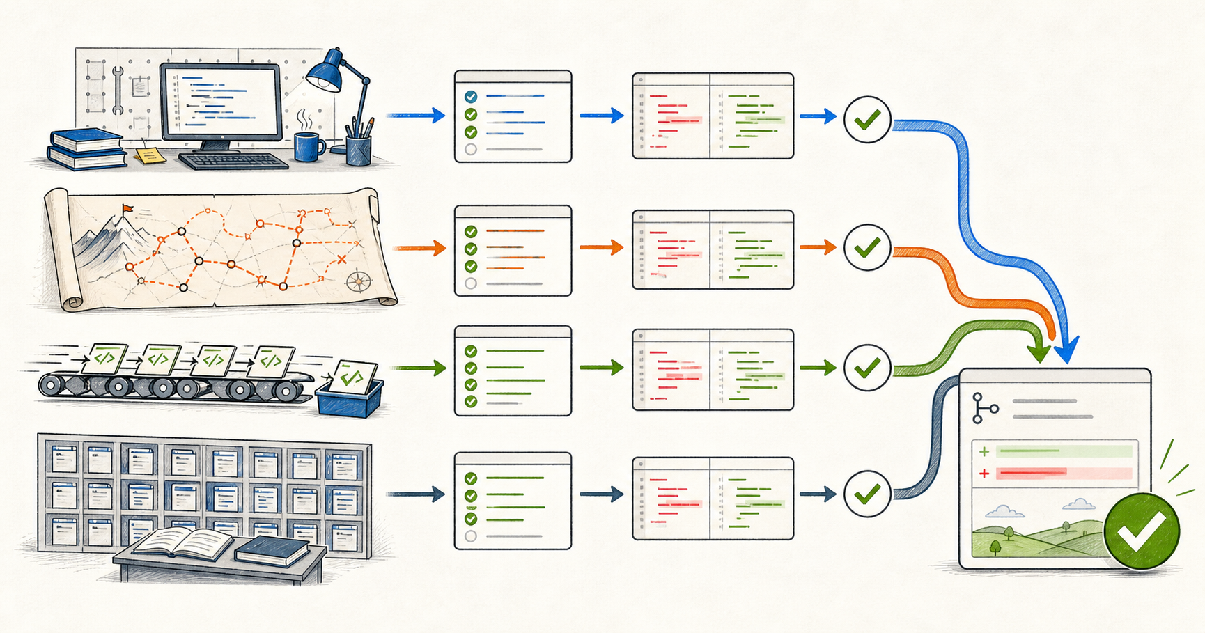 Four AI coding model routes are compared by task difficulty, throughput, context, and verified code results.