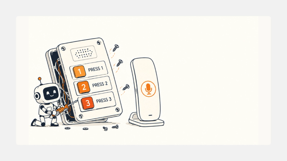 AI voice agent dismantling the telecom IVR keypad in 2026.