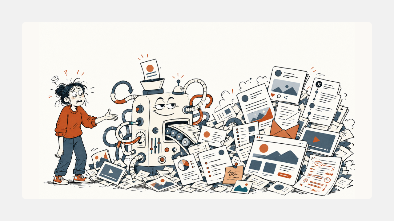 A marketing brief moving through a loop of strategy, channel drafting, critique, and approval.