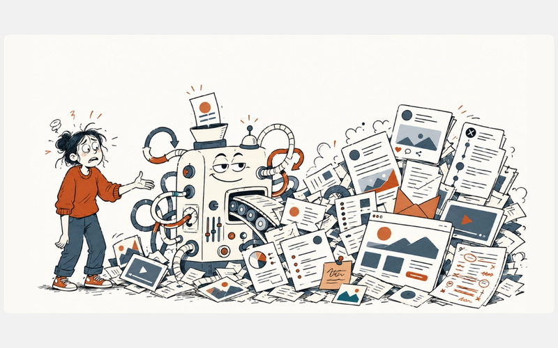 A marketing brief moving through a loop of strategy, channel drafting, critique, and approval.