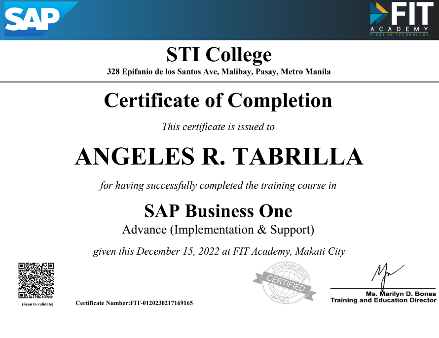 Certificate 1