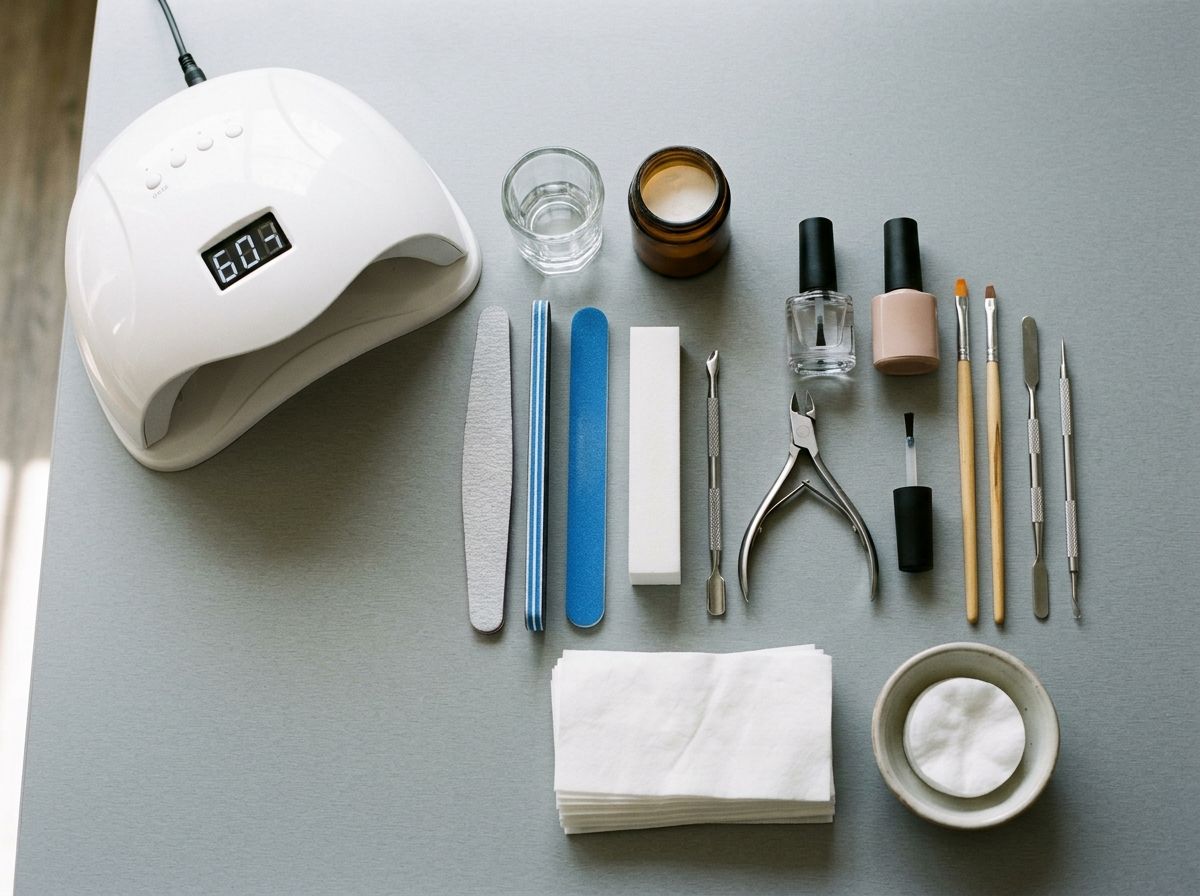 Professional nail technology tools representing skills assessed in the Certificate III in Nail Technology.
