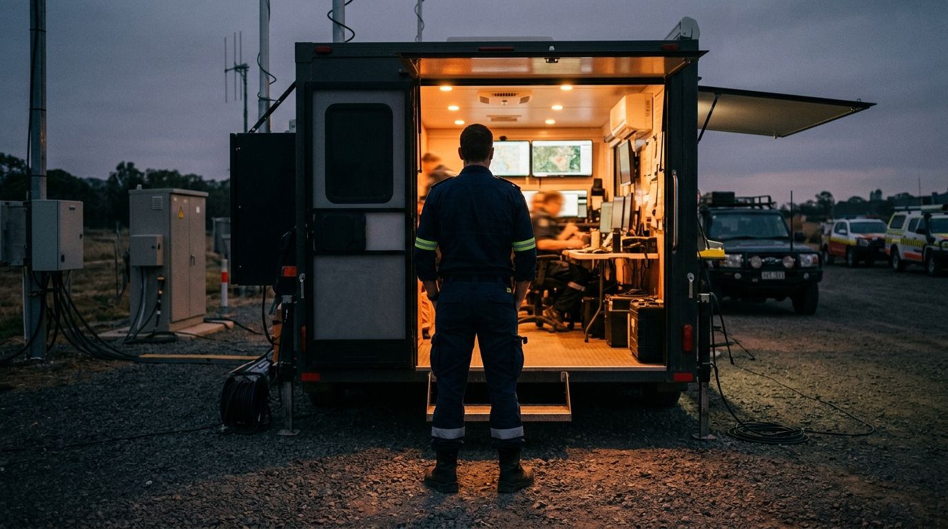 Experienced first responder standing at the threshold between operational service and formal qualification recognition