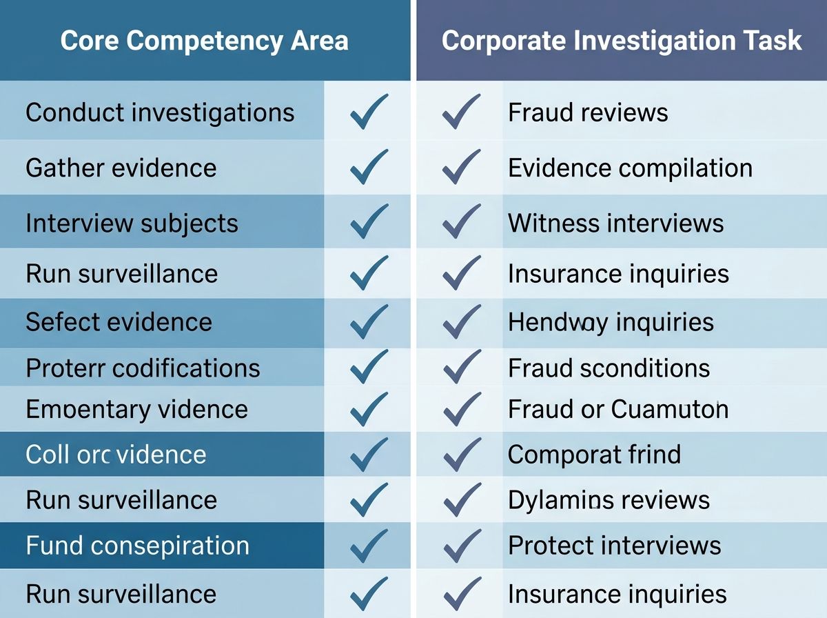 CPP30619 Certificate III in Investigative Services competency areas mapped to corporate investigation tasks