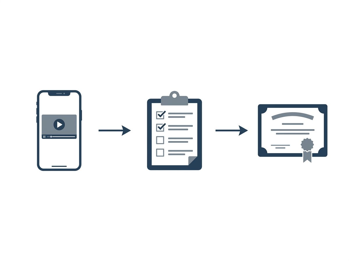 A simple 3-step diagram of the RPL process: collecting evidence, skills assessment, and qualification delivery.
