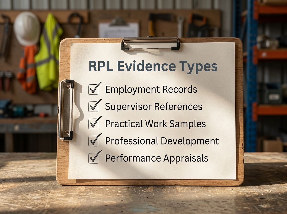 Checklist of evidence types accepted for RPL assessment in Australia