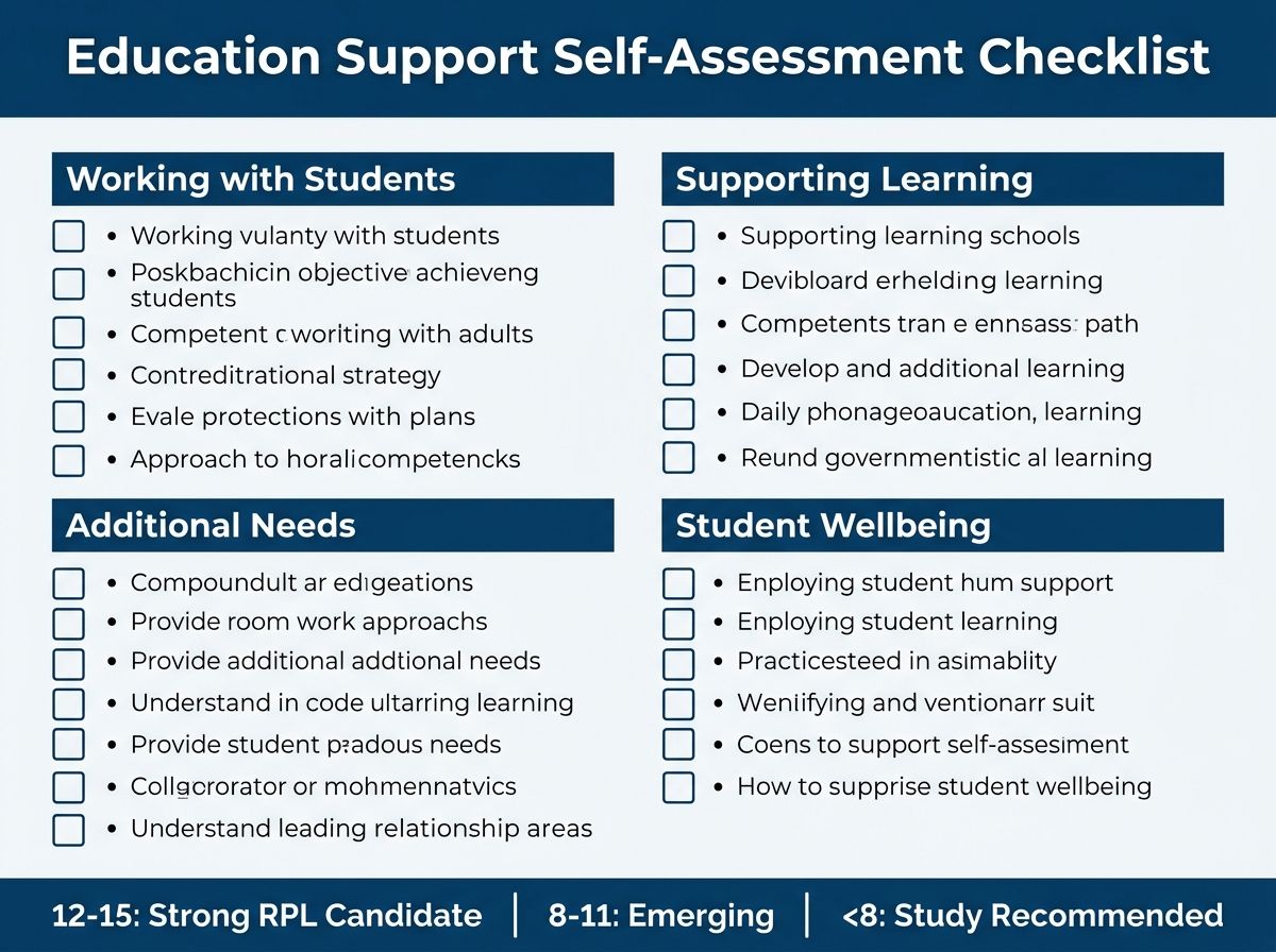 Cert 3 Education Support RPL self-assessment checklist and scoring guide scorecard