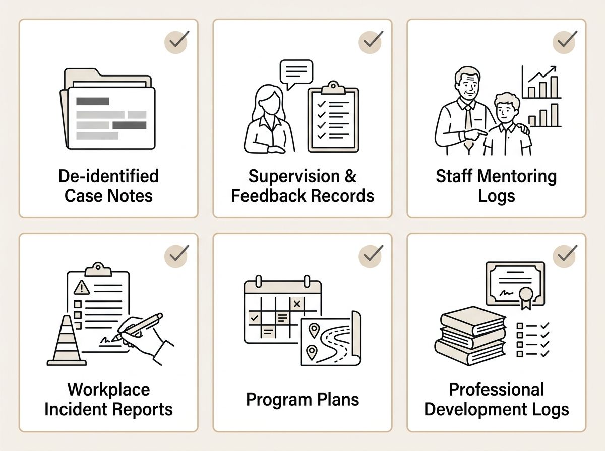 Visual checklist of common workplace evidence items used for community services RPL applications