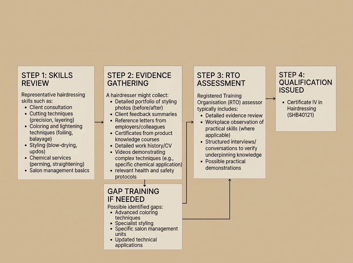 RPL assessment process diagram for Certificate IV in Hairdressing — RPL it