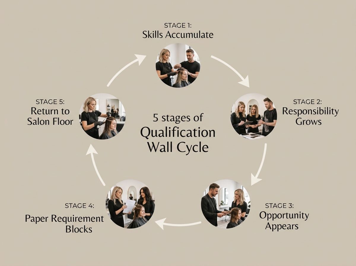 The Qualification Wall Cycle diagram for hairdressers — RPL it