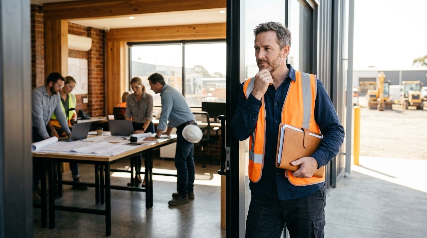 An experienced Australian professional standing at the threshold of a cross-industry career transition.