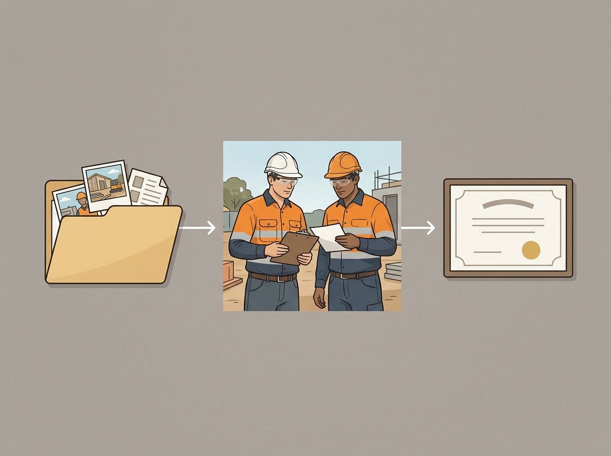 A clean three-step diagram of the RPL process: document experience, RTO assessment, qualification issued.