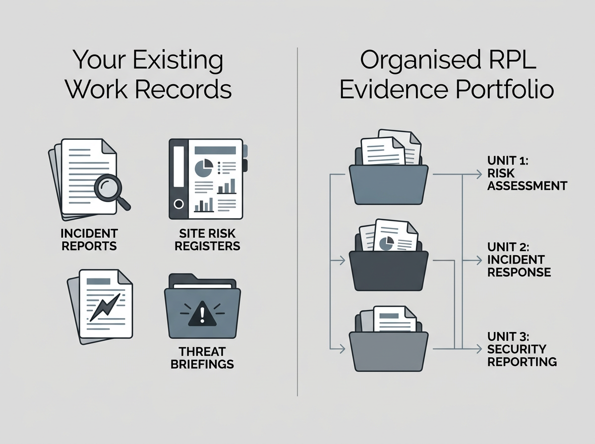 Diagram showing how existing security documentation maps to structured RPL evidence