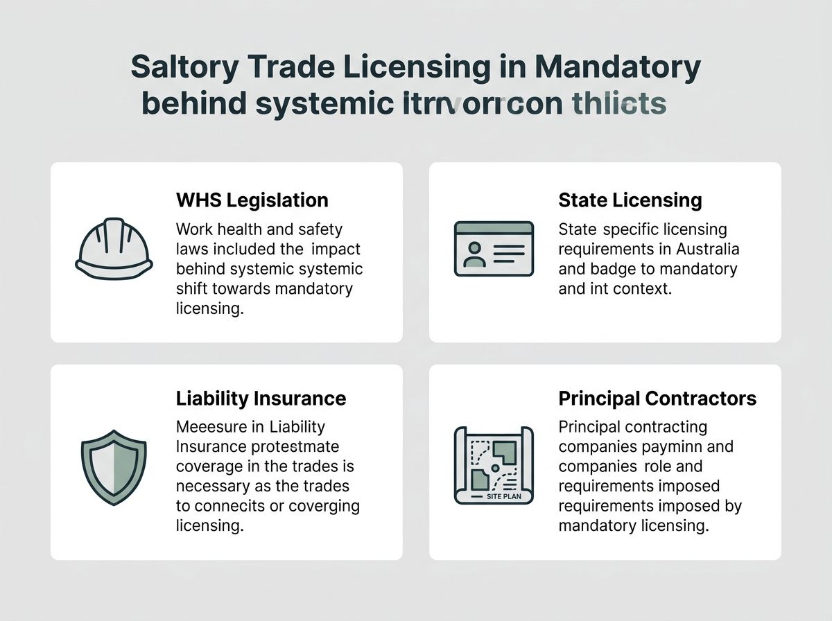Diagram of the key compliance drivers requiring formal qualifications in Australian trades