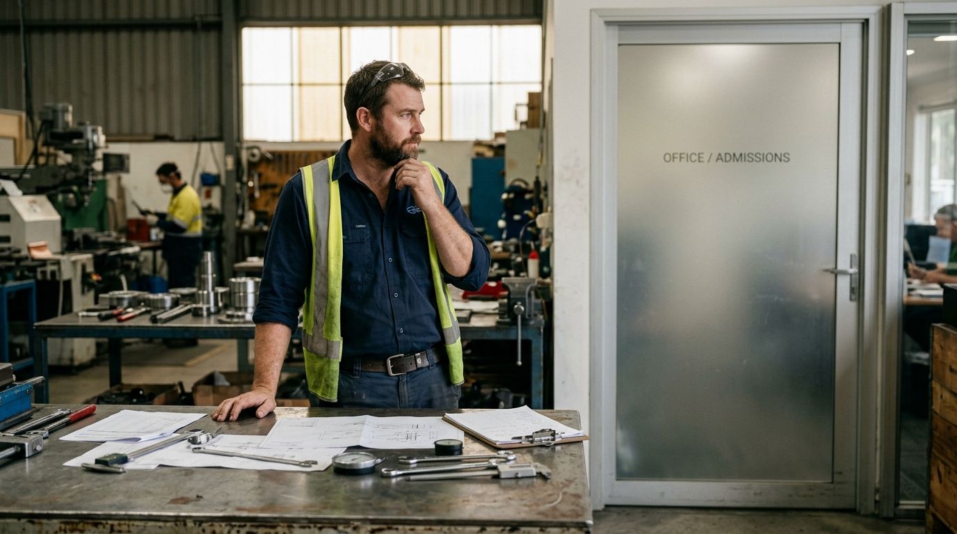 Experienced Australian worker facing a credential barrier between on-the-job competence and formal recognition.