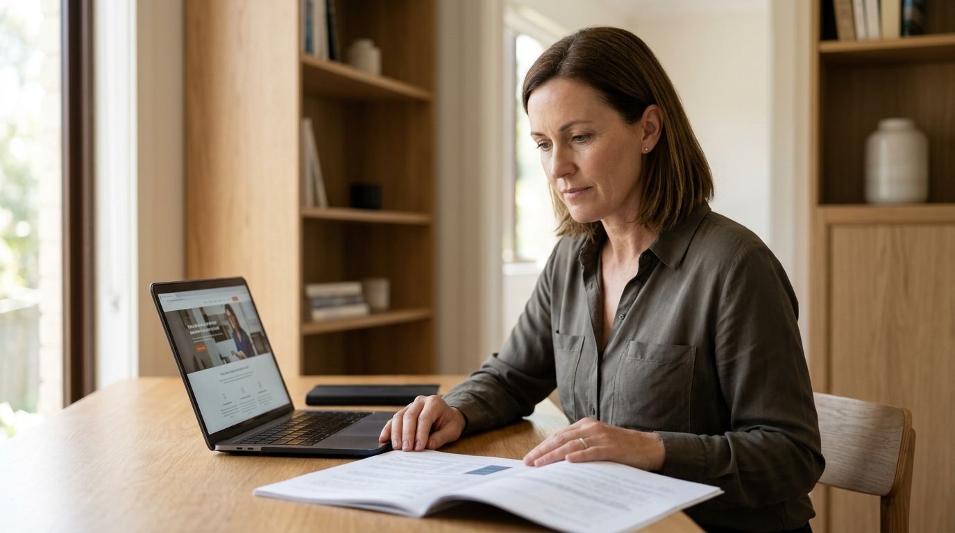 Experienced professional reviewing qualification pathway options for MBA entry via RPL certificate in Australia.