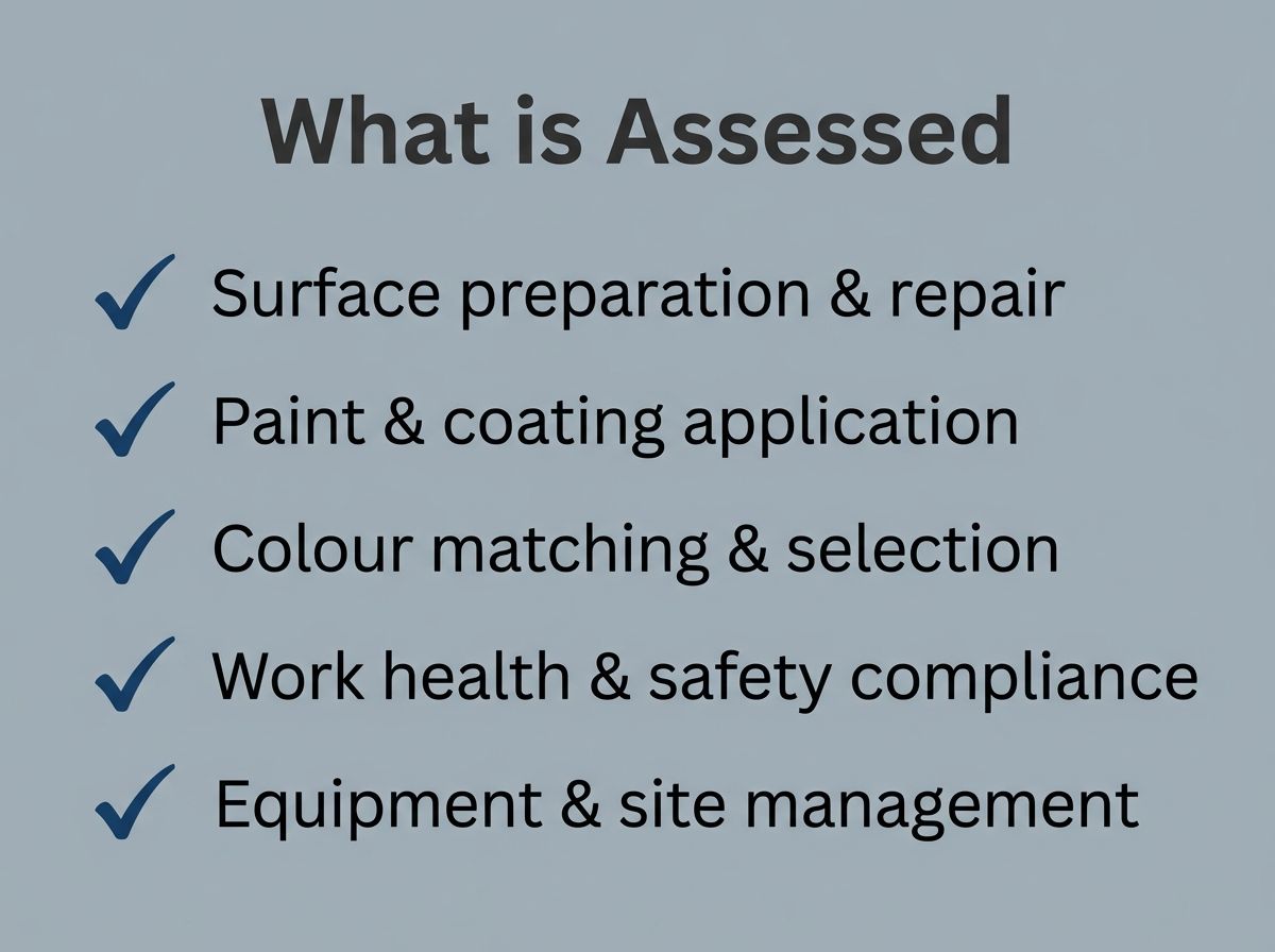 Checklist graphic showing the practical assessment areas covered in CPC30620.