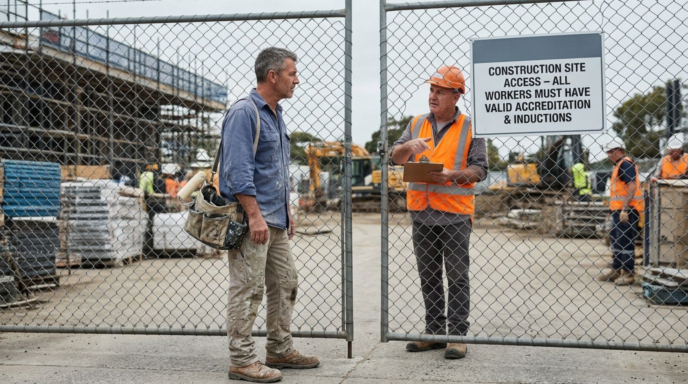 Experienced painter at Australian construction site gate turned away without Certificate III