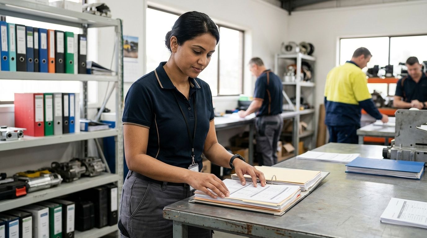 A skilled migrant professional working in a practical Australian setting, representing unrecognised career experience