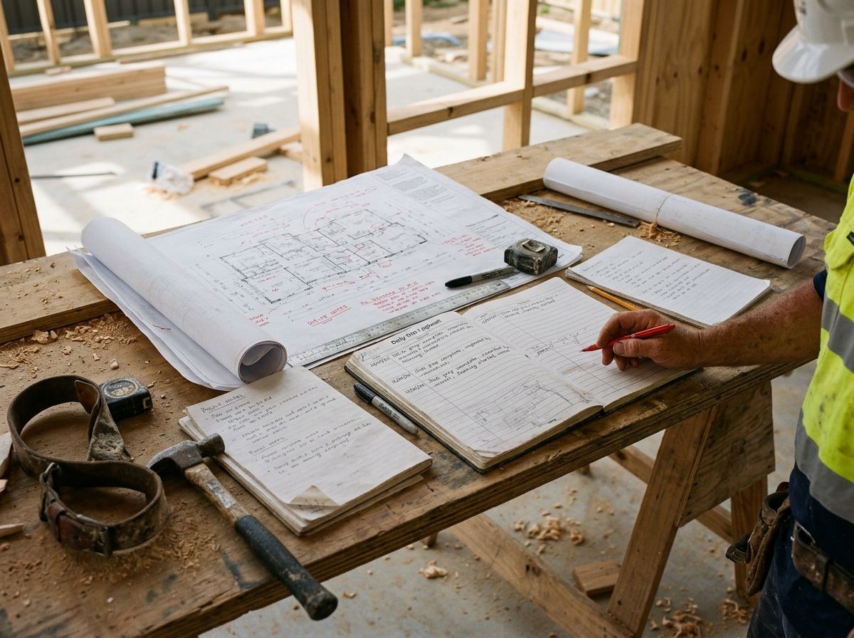 On-site documentation, including building plans and logbooks, showing real evidence for RPL assessment.