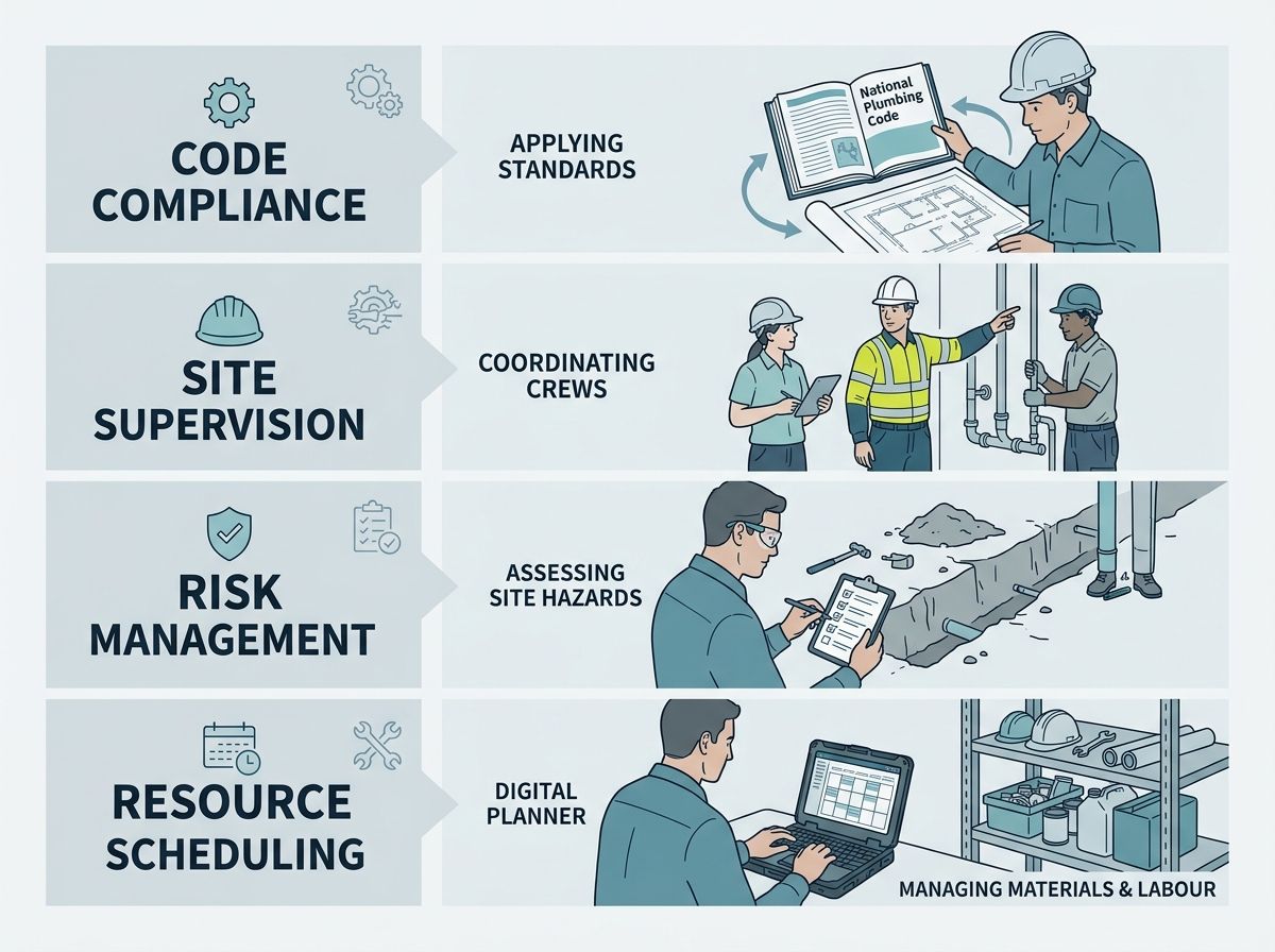 Grid mapping Certificate IV competencies to practical on-site plumbing supervisor tasks