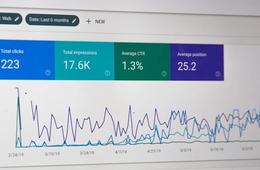 Google Search Console performance dashboard showing clicks, impressions, CTR, average position, and performance trends.