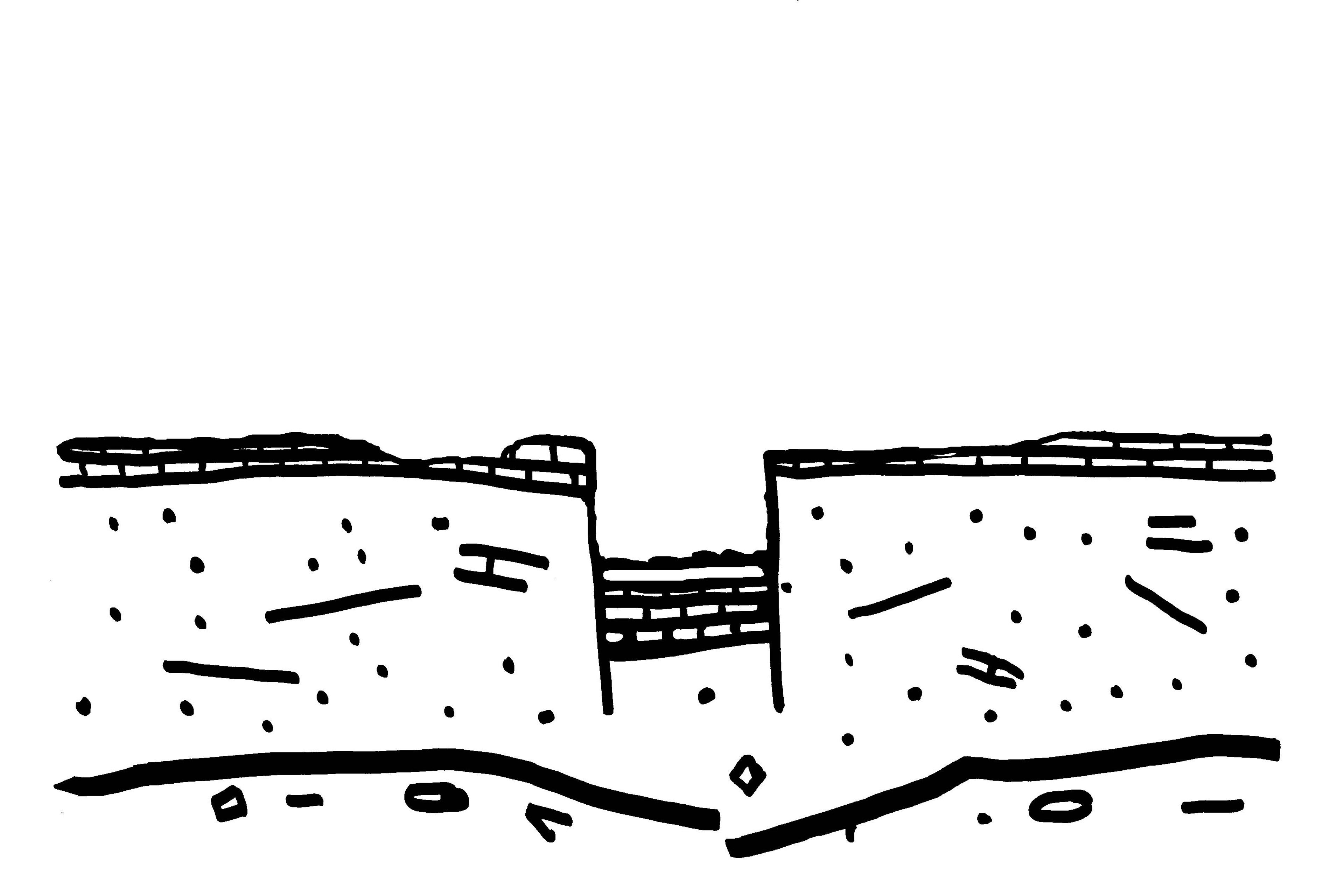 drawing by Wapke Feenstra for "Der vertikale Erdkilometer" animation - made for Lumbung documenta fifteen - to show the geological layers of Kassel