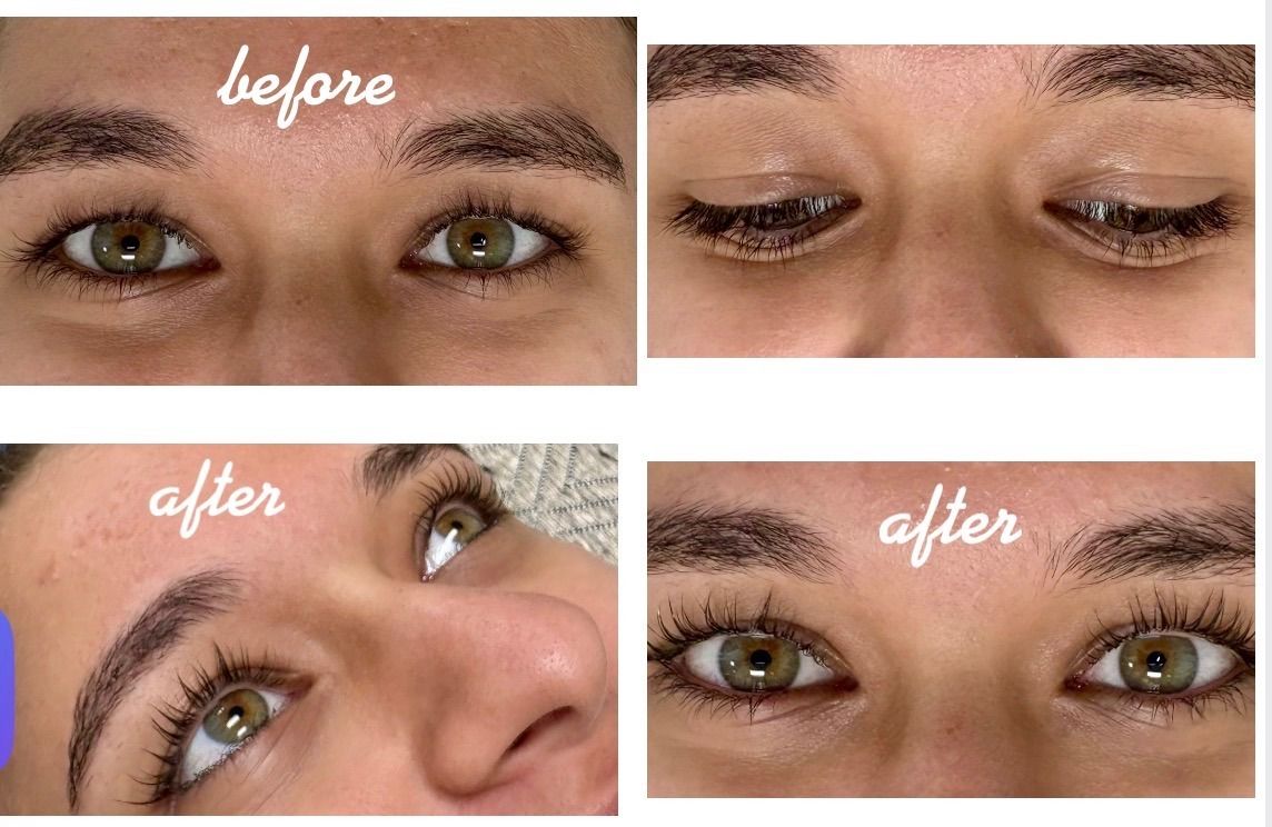 Lash Lift Before & After | Straight, Downward-Pointing Lashes Redirected Upward