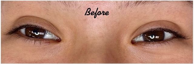 Lash Lift Before & After | Lashes Lifted Clear of a Low Lid Crease — before