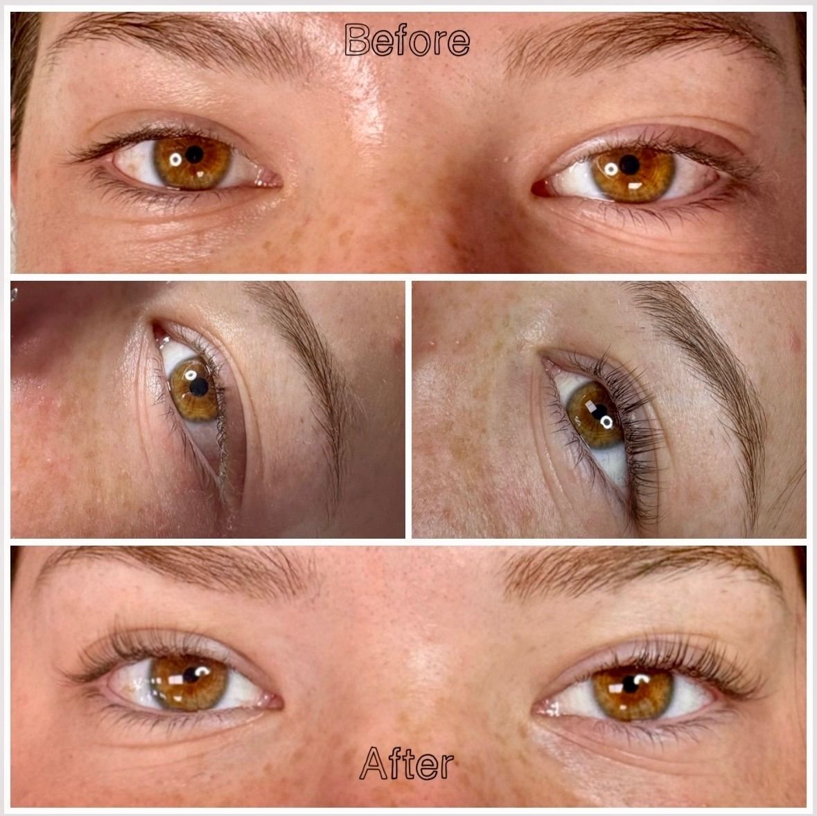 Lash Lift Before & After | Fine, Light-Colored Lashes Given Visible Shape