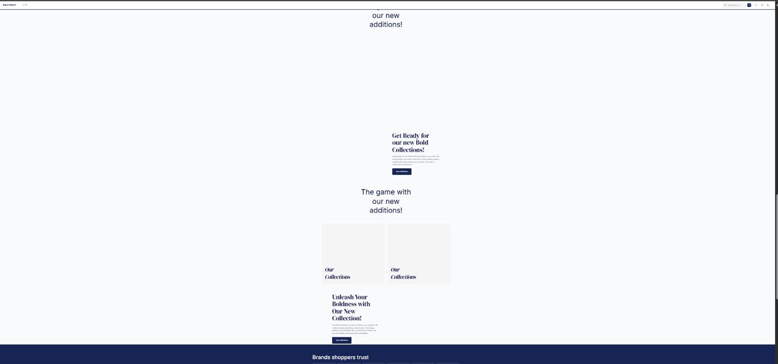NacthCommerce collection and featured product sections