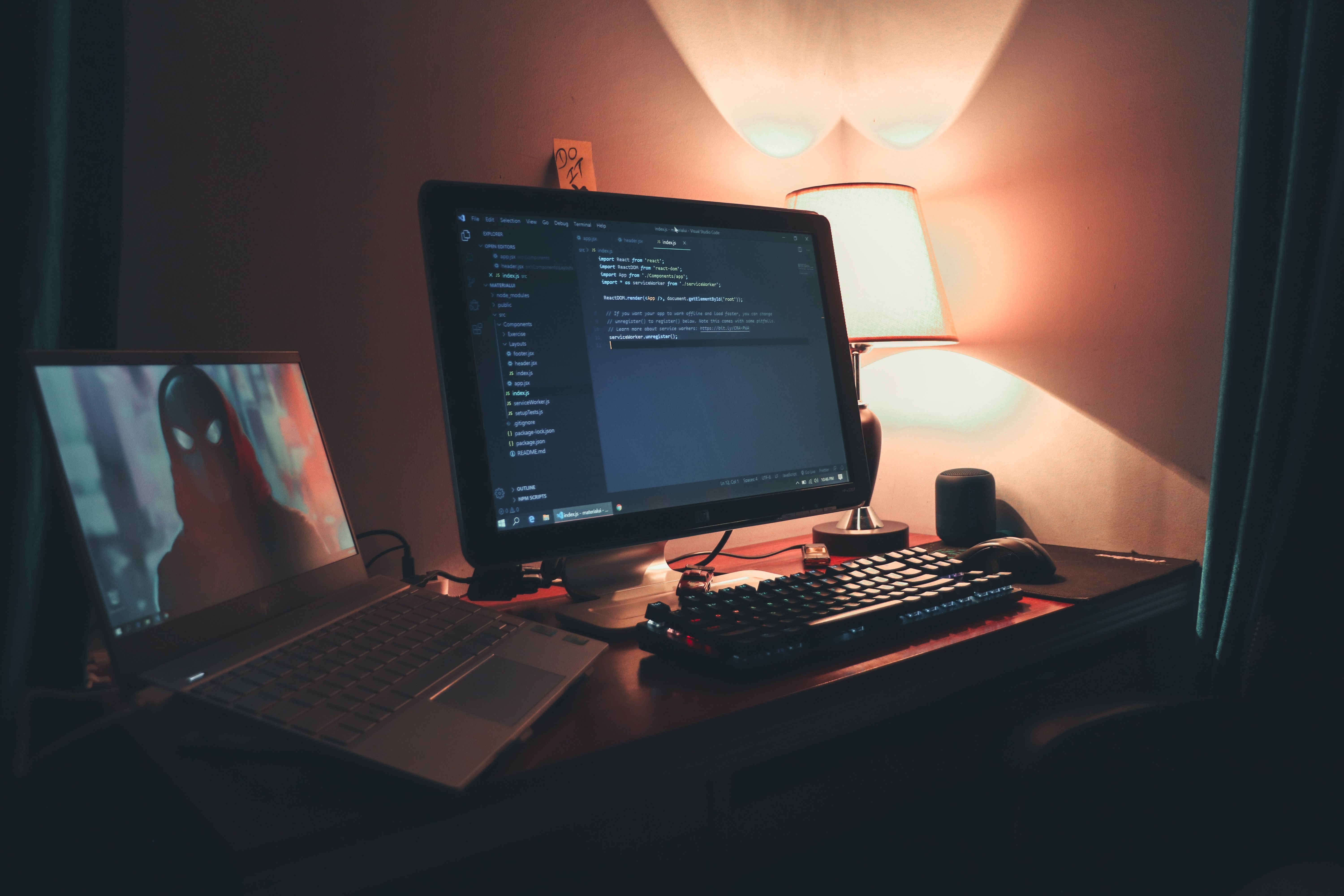 Night coding workspace supporting the local workflow story