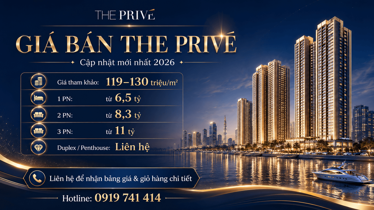 Giá bán The Prive và chính sách bán hàng 08/2026